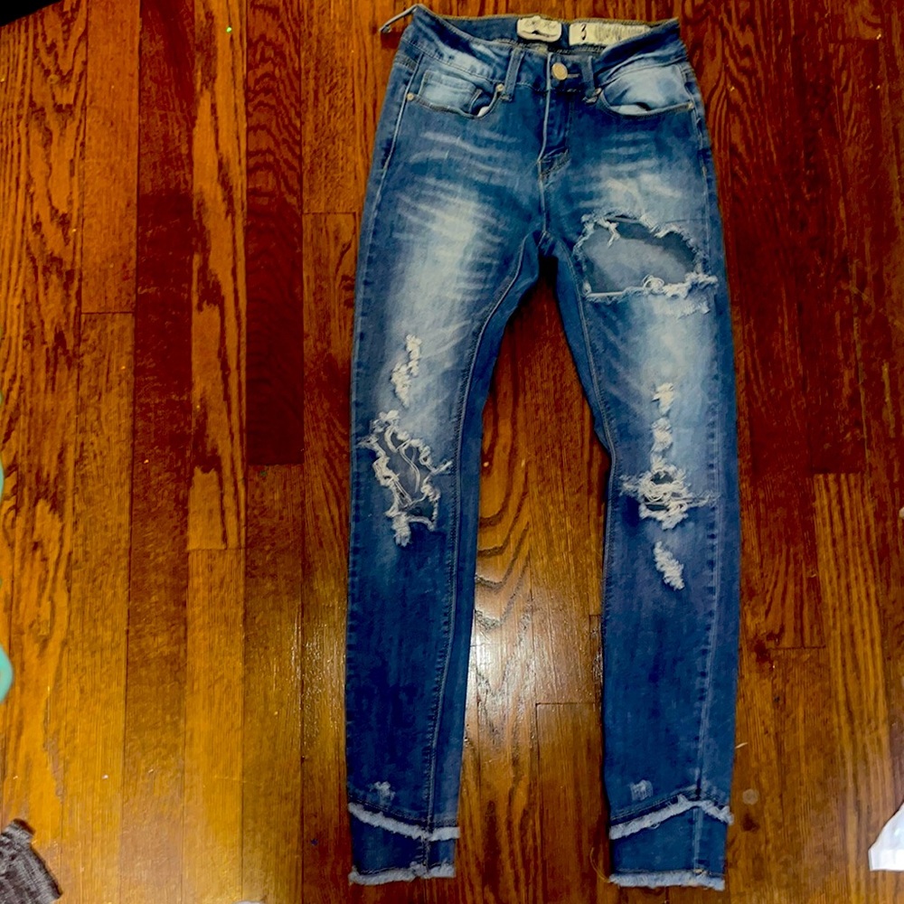 blue ripped jeans, wore a few times.